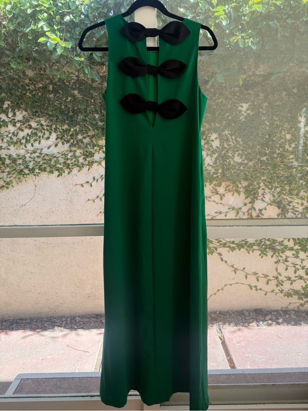 Cece Green Mod Bow Detail Maxi Dress with Pockets